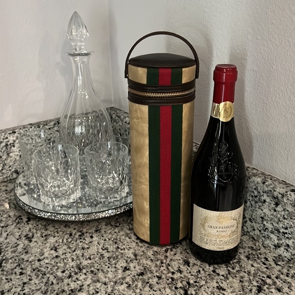 🤩✨🍷🇮🇹GUCCI beautiful vintage wine carrier bag pouch purse - Picture 1 of 13